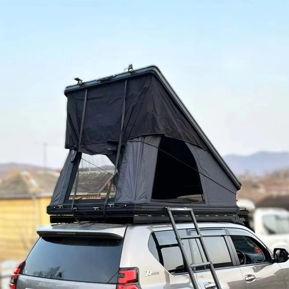 EXTREME Hard Shell Roof Top Tent with Quick Hydraulic Release Sturdy Support Bars and Comfortable Interior for 3-4 Person