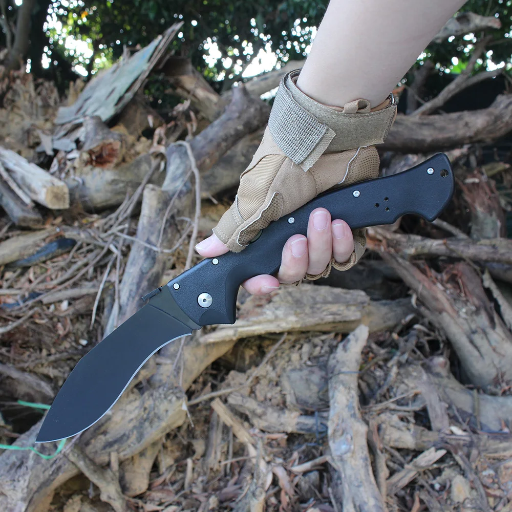 Cold Rajah Pocket Folding Knife AUS-10A Steel Professional Hunting Knife Large Outdoor Tactical Combat Knives EDC Survival Tools