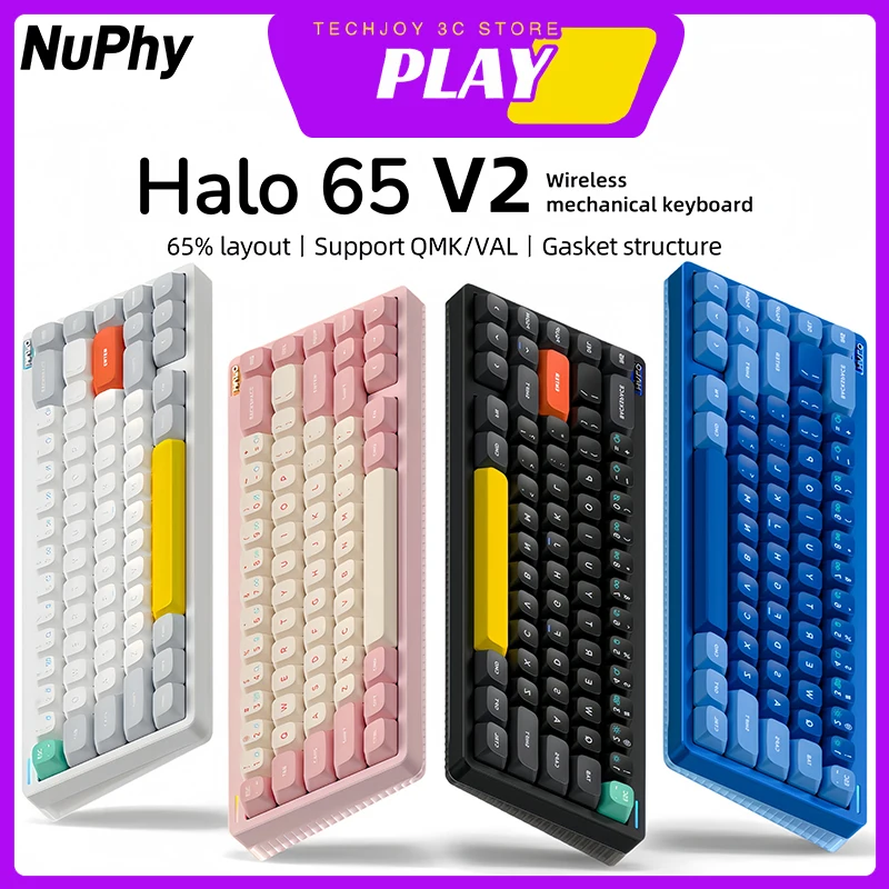 

NEW NuPhy Halo 65 V2 Wireless Mechanical Keyboard 3-Mode Bluetooth 2.4G Custom Hot Swap Esports Gaming Keyboard For MAC/Windows