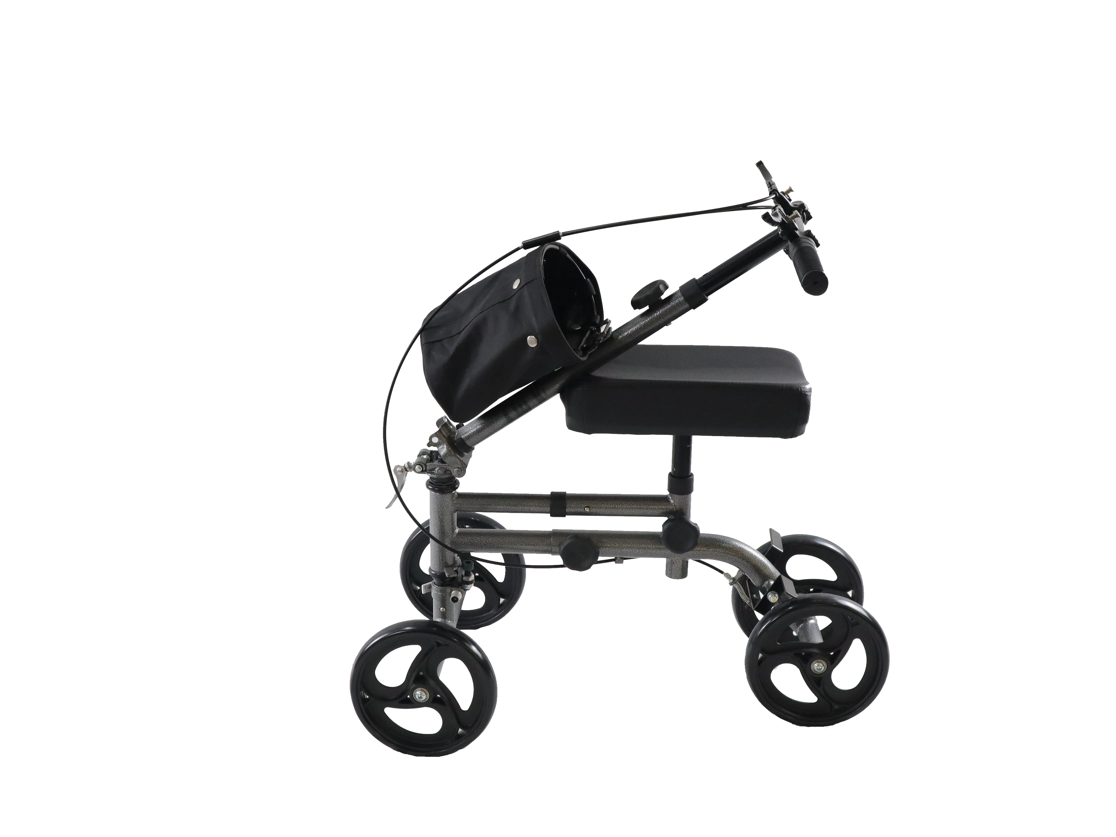 Hot selling high quality four wheel foldable steel with basket knee walker knee scooter