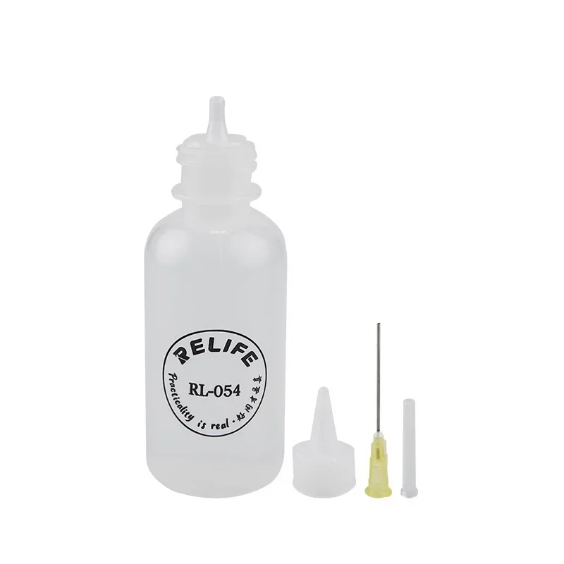 Relife RL-054 Solder Flux Paste Resin Tools Empty 50ML Liquid Plastic Alcohol Bottle Perfume Bottle with Needle Tip Repair