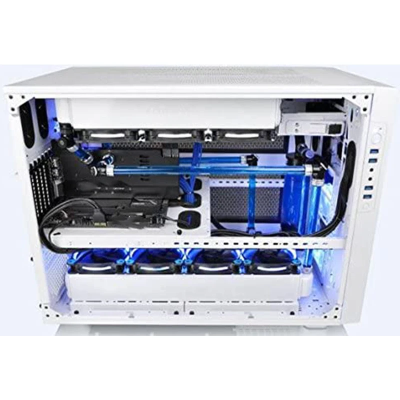 أنبوب صلب شفاف مبرد بالماء للكمبيوتر ، لا يوجد أنبوب رابط مشطوف ، طول من من من من من من من شطف ، 16 من شطف أو 12 من الشطب ، شفاف ، 4 عبوات