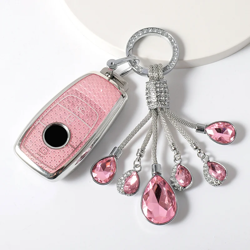 Pink TPU Car Key Case Cover For Mercedes Benz E GLC CLE CLA GLB S G Class GLS W177 W205 W213 W222 X167 AMG E200 E260 Shell Fob