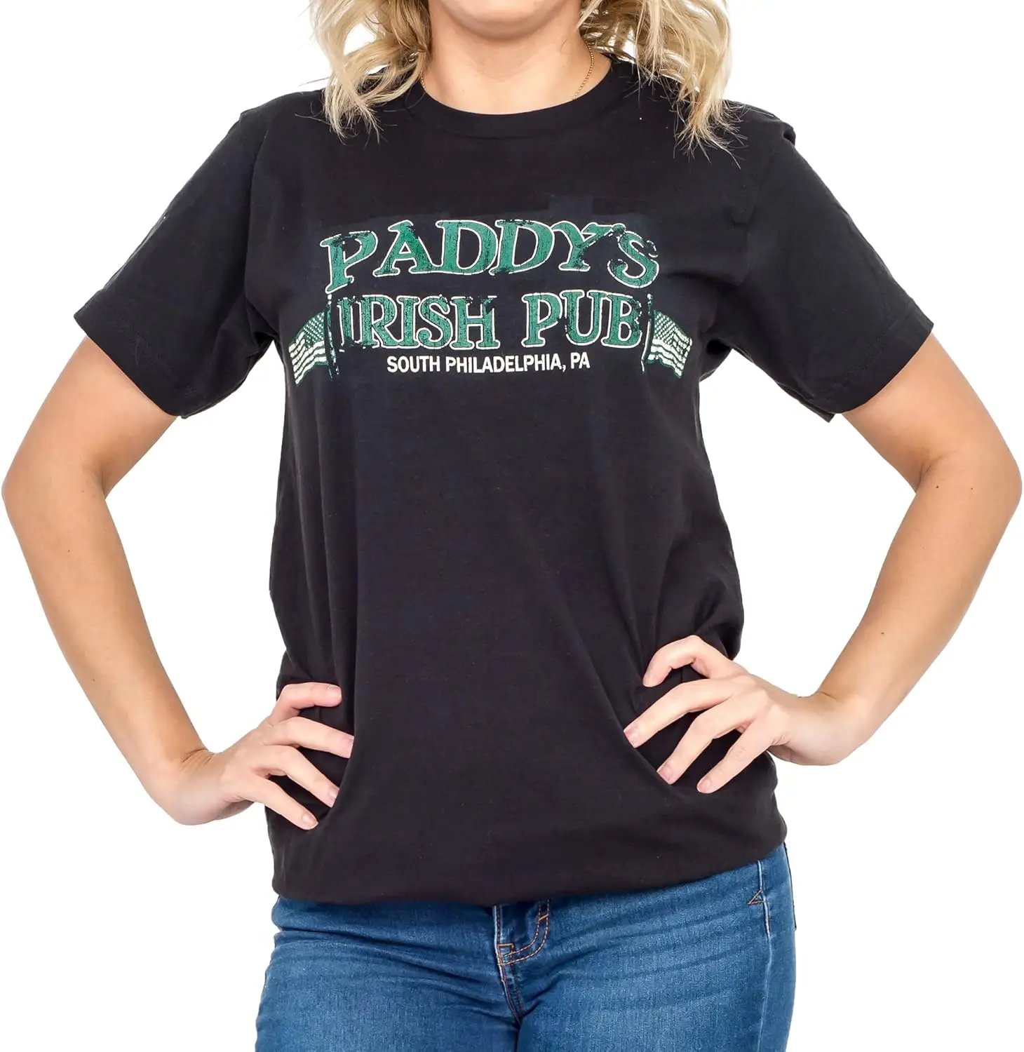 Always Sunny In Philadelphia Irish Pub Distressed Black T-Shirt Tee