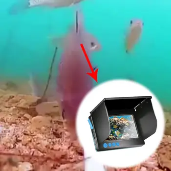 Telecamera per la pesca sul ghiaccio HD da 4,3/5 pollici, impermeabile, con fishfinder, 12 luci a infrarossi per la pesca sul ghiaccio in barca sul lago 6 best sales telecamera per barche - №5