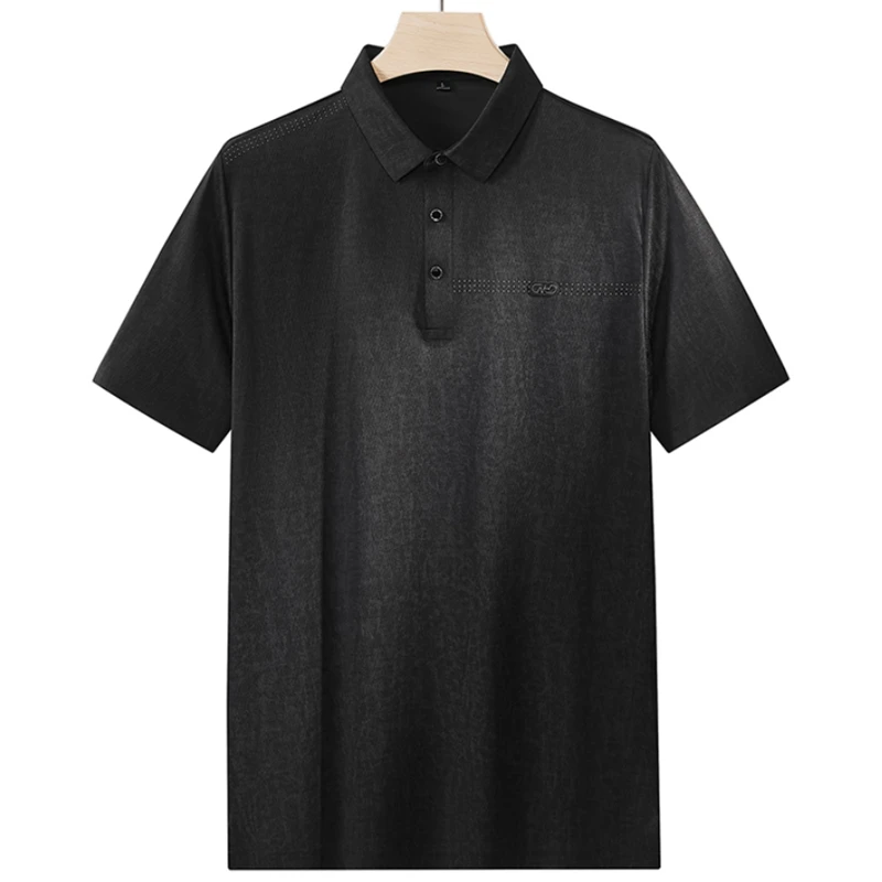 8XL 7XL 6XL 2026 New Summer High End Luxury Breathable Silky Polo Shirt Man Casual Skin Friendly Soft Cool Polos Shirts For Men