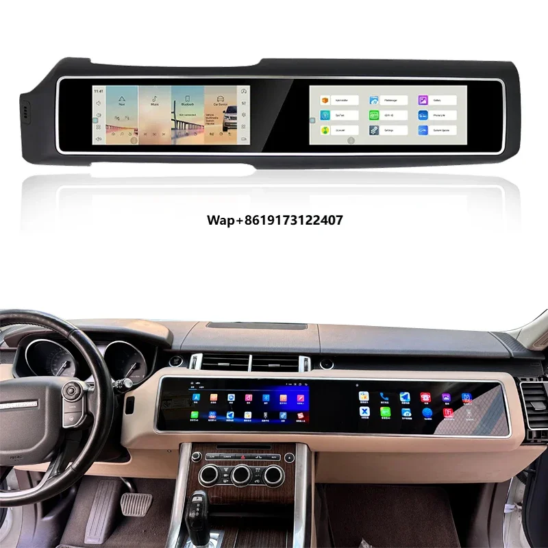 

Wireless Carplay 12.3" Touch Screen Auto Radio Android 13 for Range Rover Sport Upgrade Dual Display 1600*1200