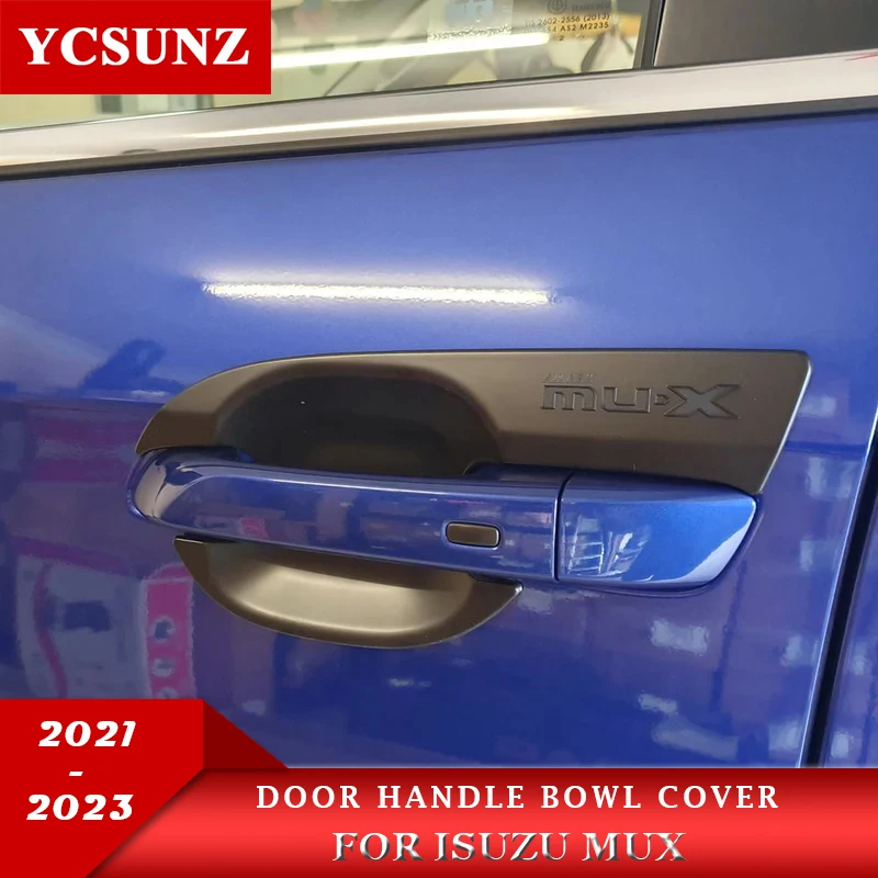 

ABS хромированная черная дверная ручка, крышка чаши для Isuzu Mux Mu-x 2021 2022 2023, внешние аксессуары автомобиля YCSUNZ