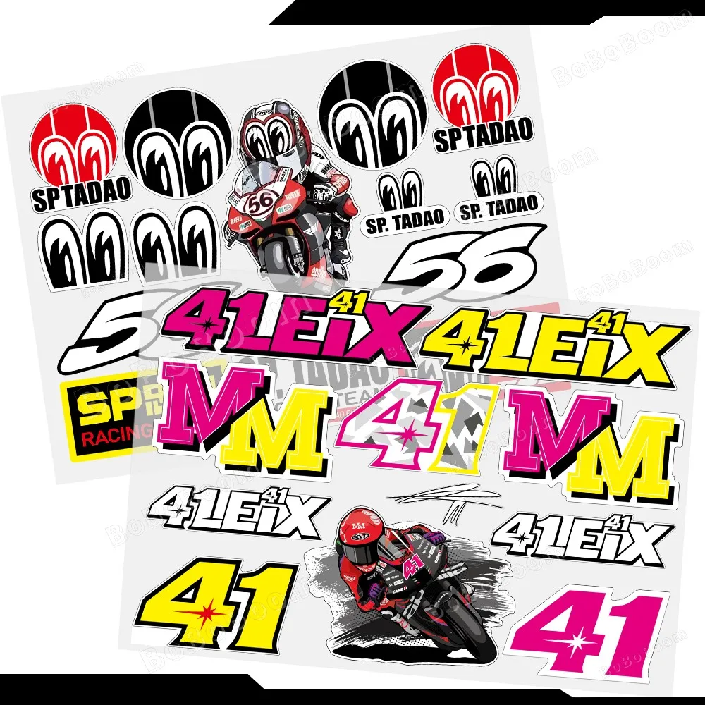 

Светоотражающая наклейка для мотоцикла, гоночная команда, номер Rider 41, 56, боковая полоса топливного бака, декоративные водонепроницаемые виниловые наклейки для тела