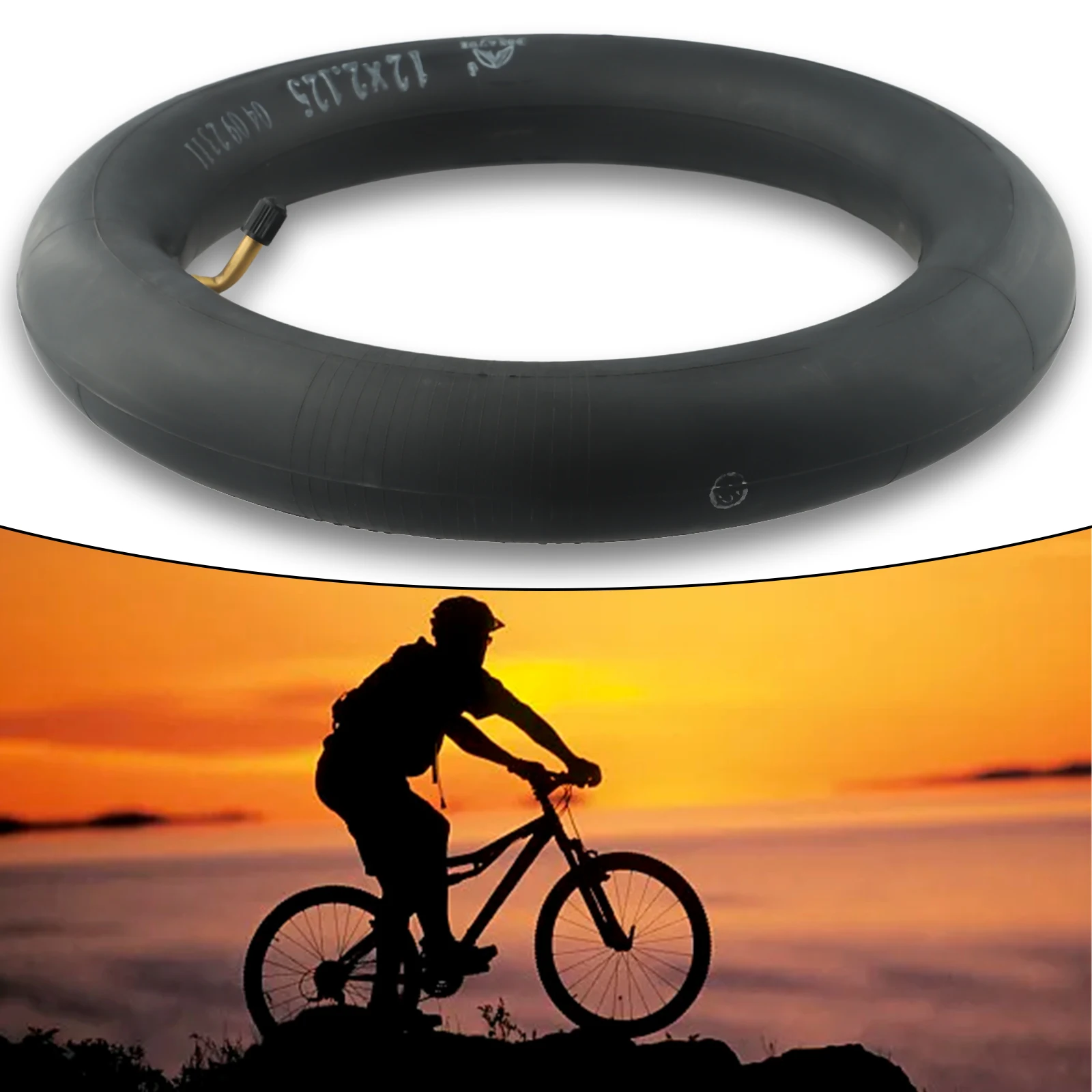 Electric Bicycle Inner Tube 12 Inch 1/2x2 1/4(62-203) Straight/Curved Mouth Inner Tire For E-Scooter Tyre Replace Accessories