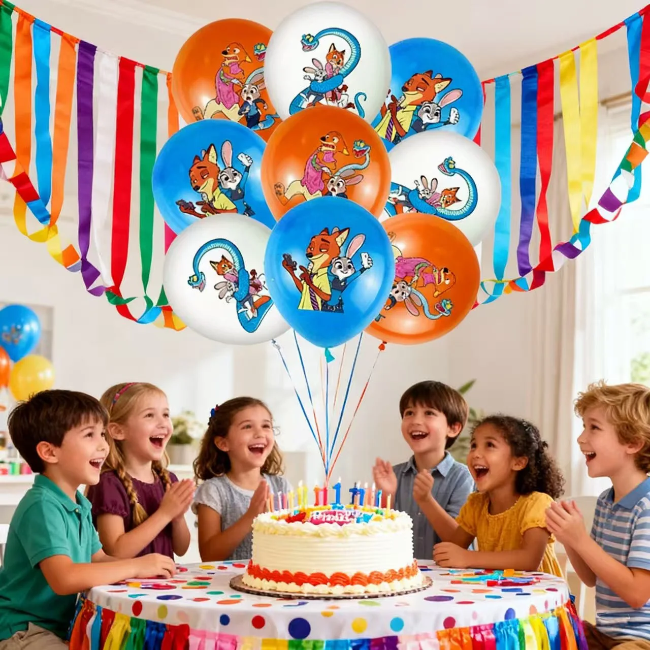 주토피아 생일 파티 장식 풍선 세트 닉과 주디 풍선 어린이 생일 크리스마스 파티 용품 선물 장식