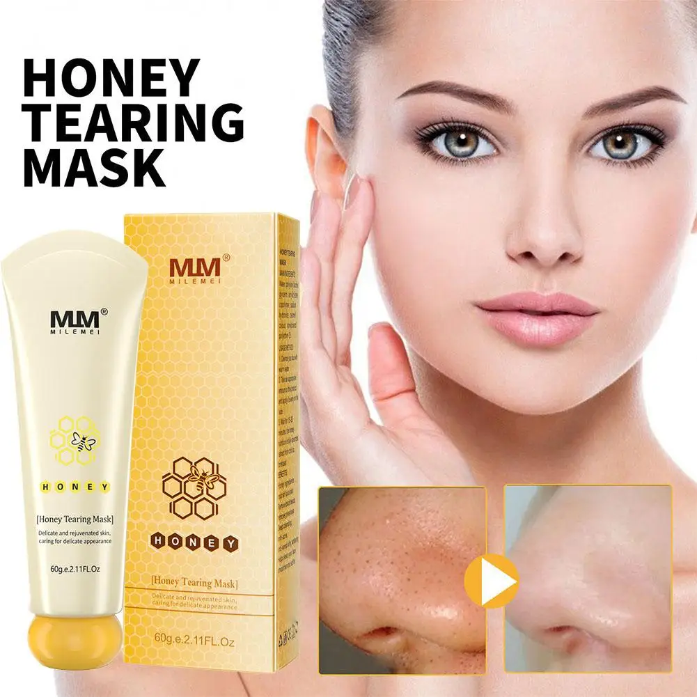 Honey Tearing Mask Moisturizing Hydrating Oil-control Cleaning Lifting Removing Mask Strong Adsorption Firming Deep Blackhe F8R9