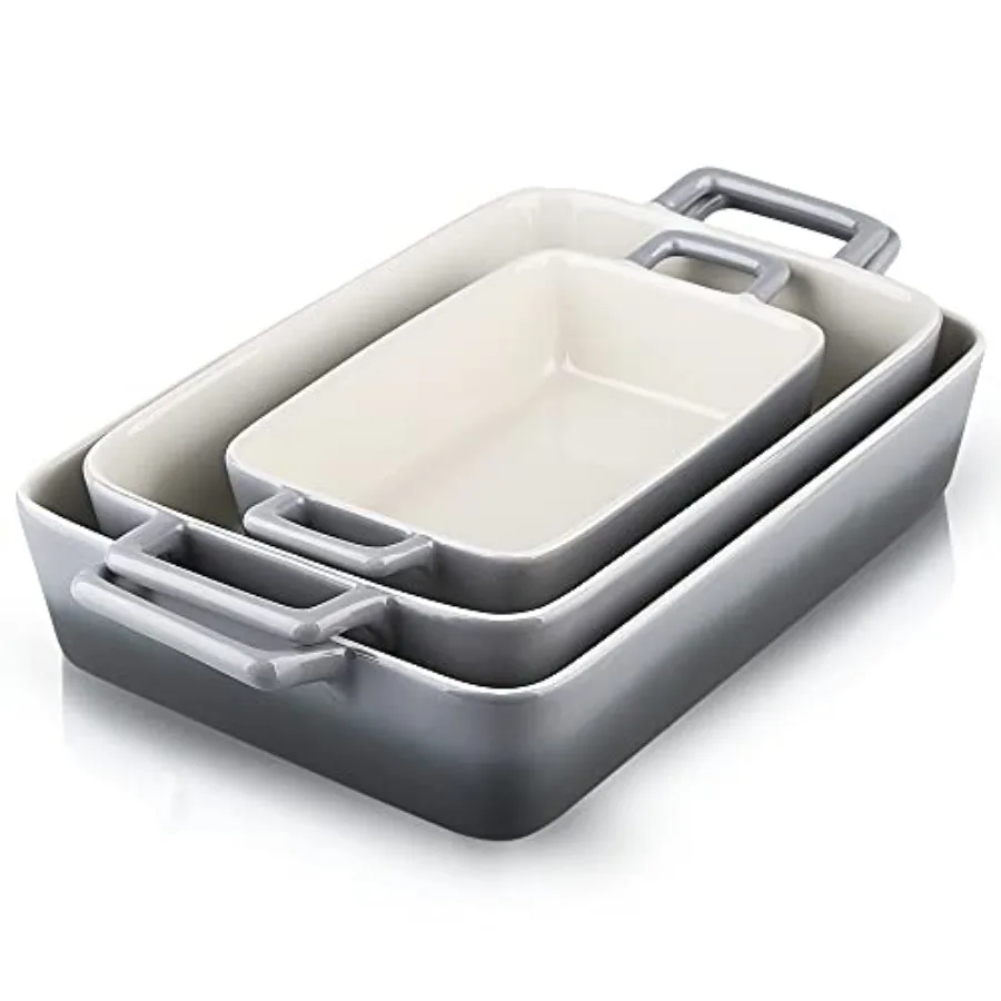 

Bakeware Set Ceramic Baking Dish Rectangular Baking Pans for Cooking Cake Dinner Kitchen Banquet and Daily Use 12 x 8.5 Inch 3-
