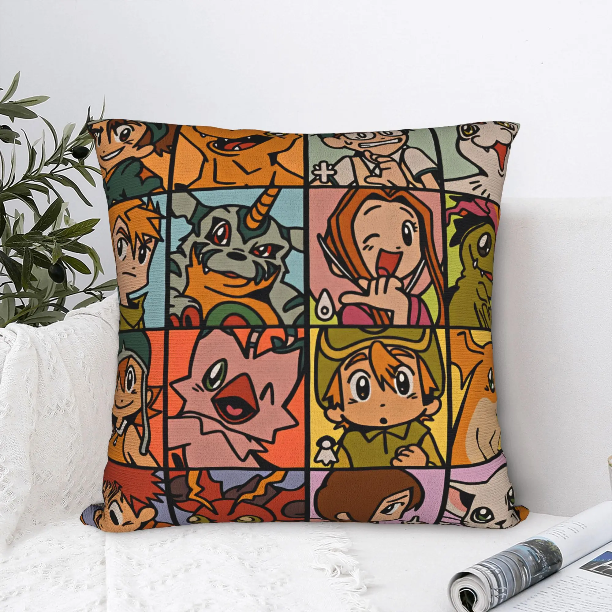 Digimons Pillow Case  Comfy Pillow Cover Kawaii Cushion Cover For Sofa Home Decor