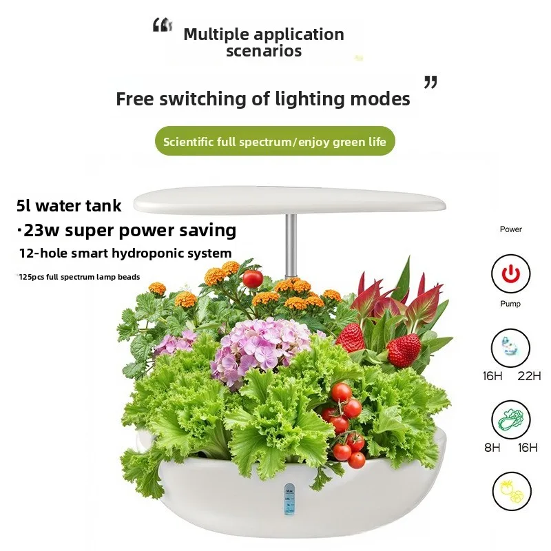 2026 Full Spectrum LED Grow Light Dimmable Integrated Hydroponic Planter For Vegetables Flowers Plant Lamp