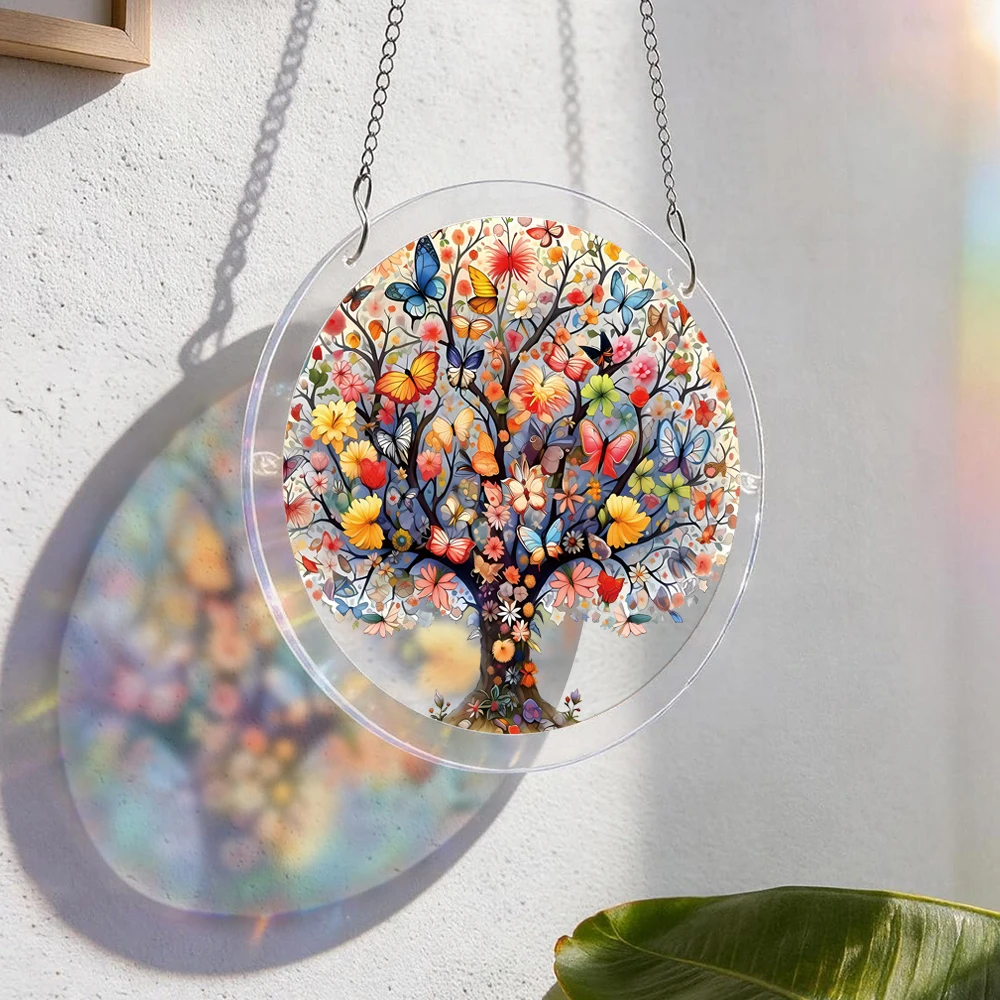 Butterfly Tree Acrylic Puzzle Suncatcher, Acrylic Jigsaw Puzzle Window Hanging, DIY Sun Catcher Window Hanging, Home Decor - view 5