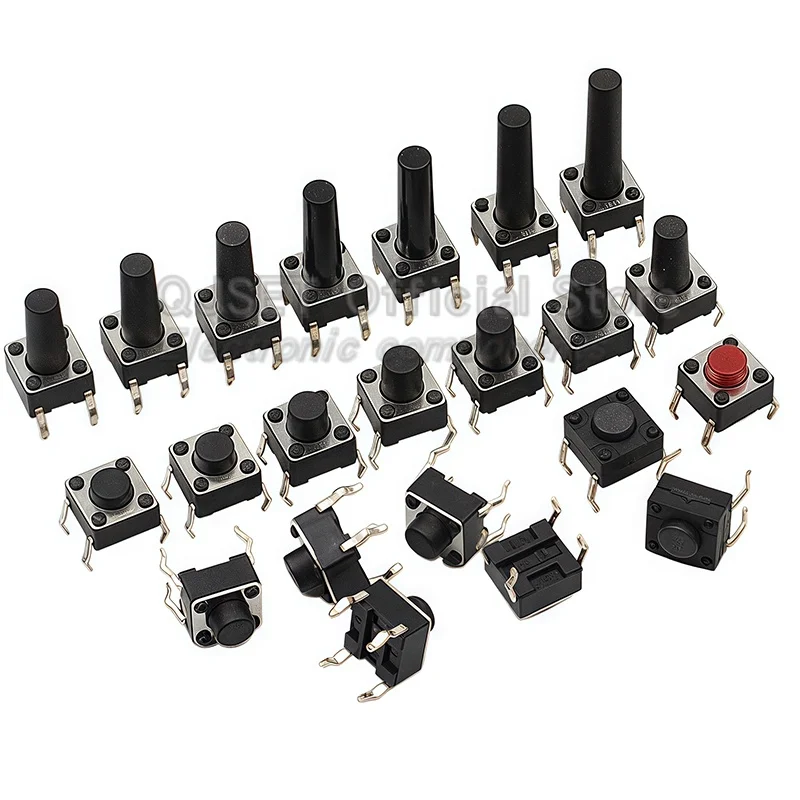 20 PCS 6x6x5mm DIP 4-Pin G89 Touch Tap Button Micro Switch Self-Resetting 6*6*5mm/4.3/6/7/8/9/10/11/12/13/14/15mm Tap Switch Set