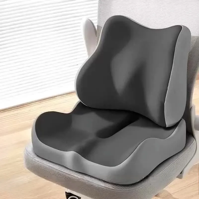 

2pcs/set Ergonomic Lumbar Support Cushion for Car and Office Chair - Memory Foam Back Cushion Pain Relief & Comfort Seat Pad