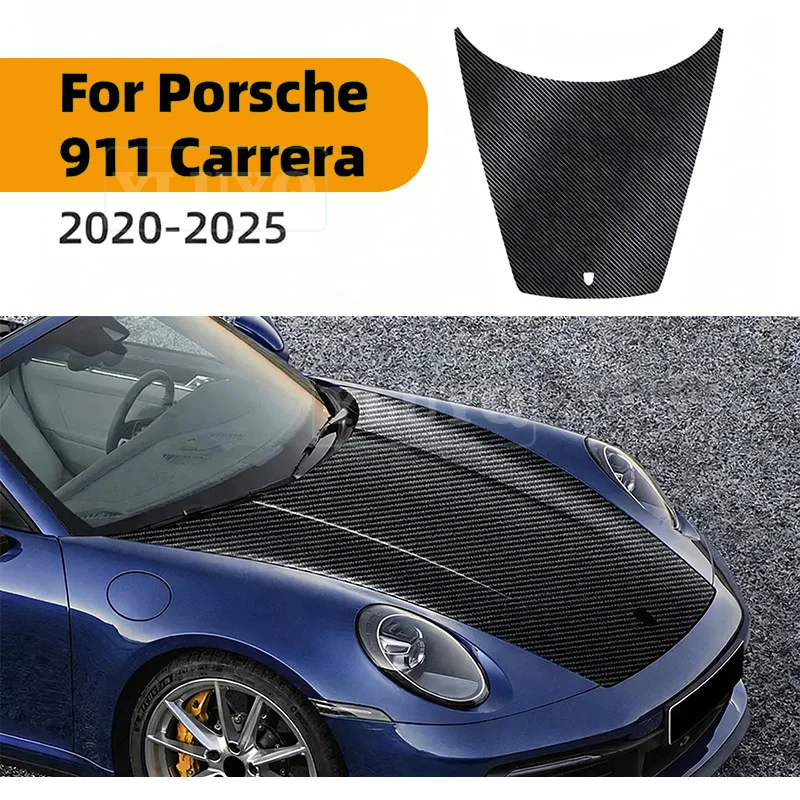 

For Porsche 911 Carrera 2020 2021 2022 2023-2025 LHD RHD Car Front Bonnet Engine Hood Carbon Fiber Pattern TPU PPF Wrap Film