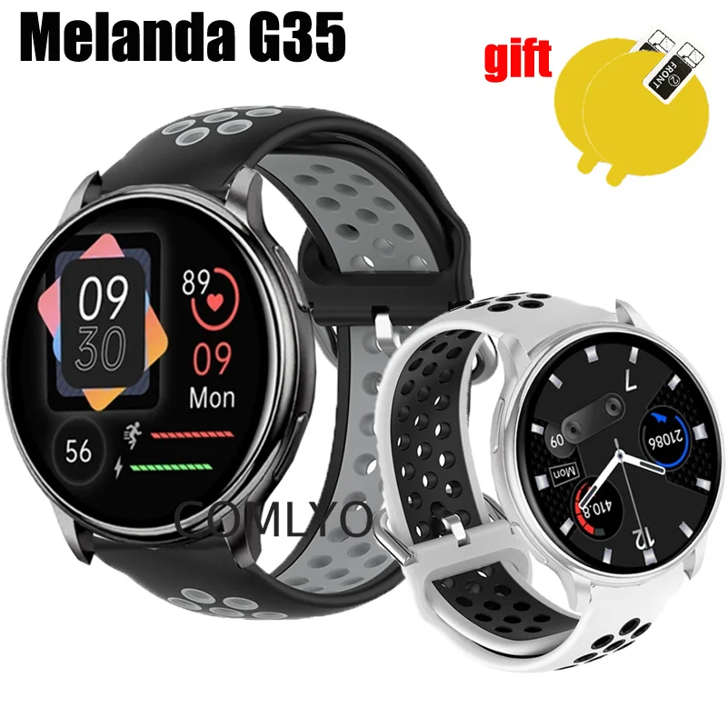 Band For Melanda G35 Strap Smart Watch Silicone Breathable Women men Sports Bracelet Screen protector film For Women men