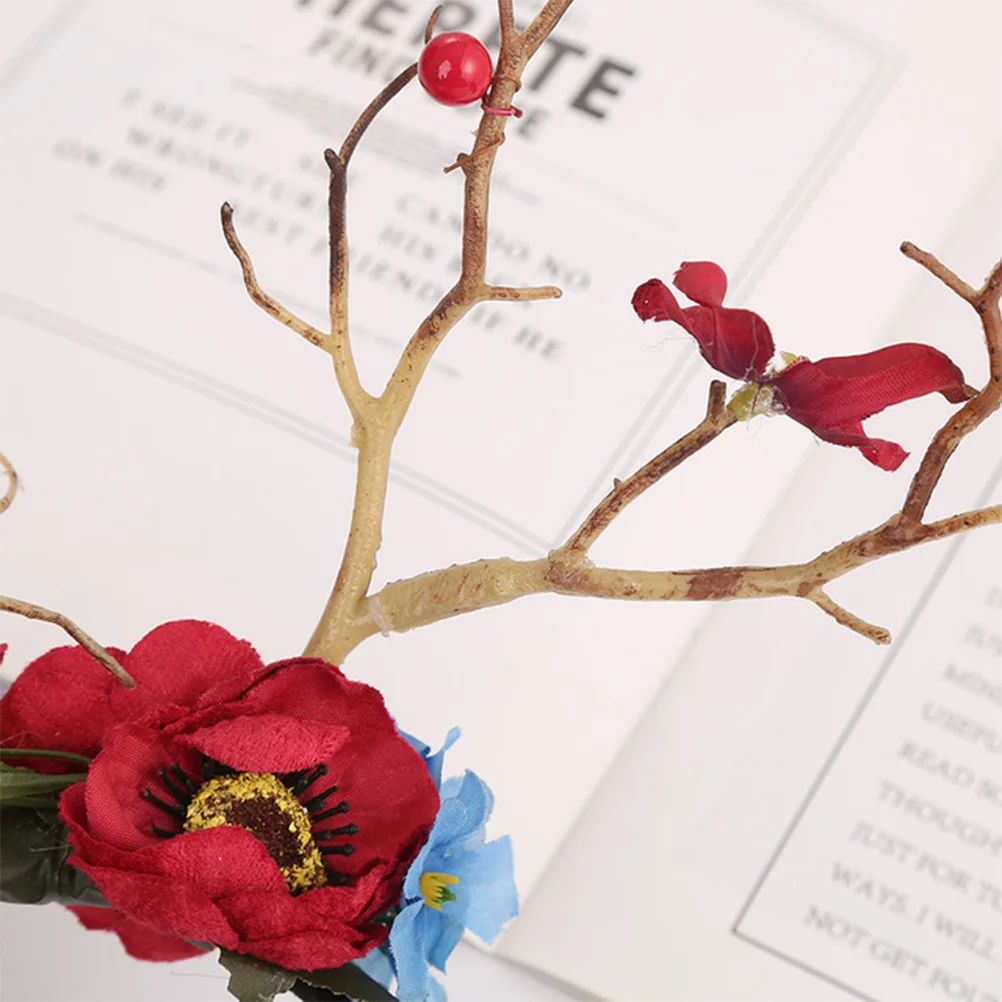 

Christmas Branch Antler Hair Hoop Floral Headpiece Eco Friendly Xmas Hairband Festive Party Hair Accessories Christmas Headband