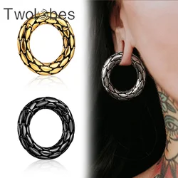 Twolobes 2PCS 316 Stainless Steel Round Ear Weights Hangers Tunnels Stretcher Lobe Ear Piercing Women Men Body Jewelry Punk Cool