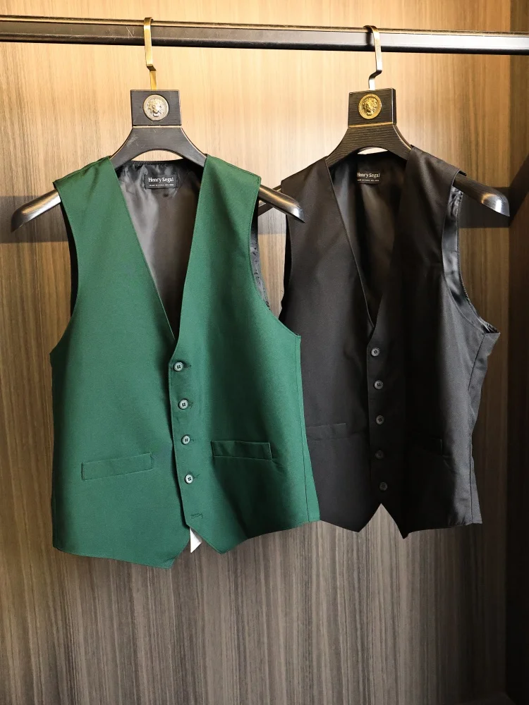 Casual Lightweight V-Neck Men's Vest Top Layer Outerwear Spring Summer Breathable Polyester Fiber Standard Fit Fashionable Ca...