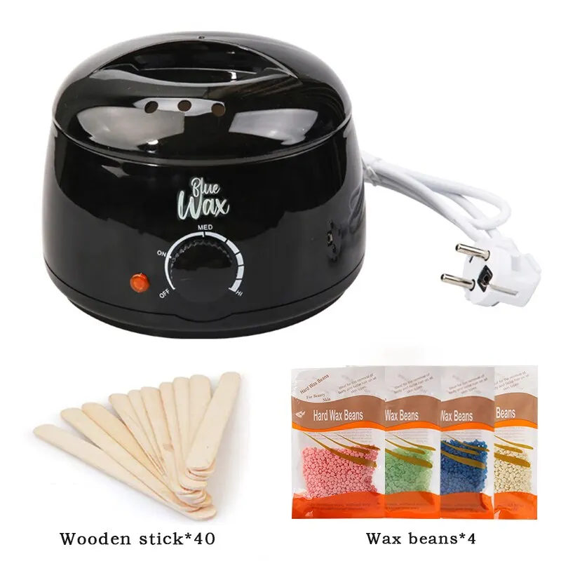 Wax Heater Warmer Hair Removal Machine For Hand Foot Body SPA Epilator Paraffin Wax Pot +Wax Beans + Wood Sticks