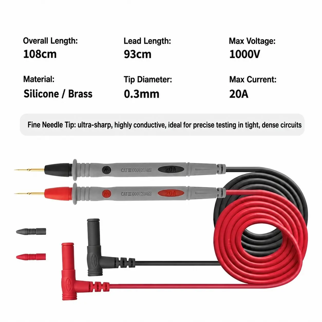 Double Ended Crocodile Clip Power Test Line, PVC Silicone Probe Test Line, Test Hook Line, Etc
