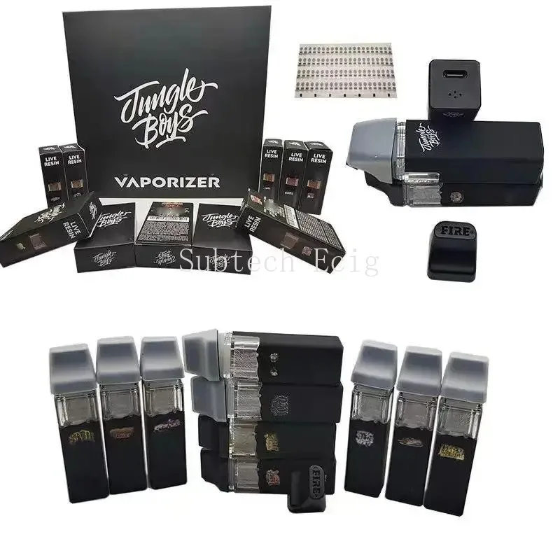 10 stücke Dschungel jungen Vape Pen E-Zigaretten 1ml 2ml wiederauf ladbare Pod Kit 350mah Keramik spule leere Patrone Vapor izer für dickes Öl