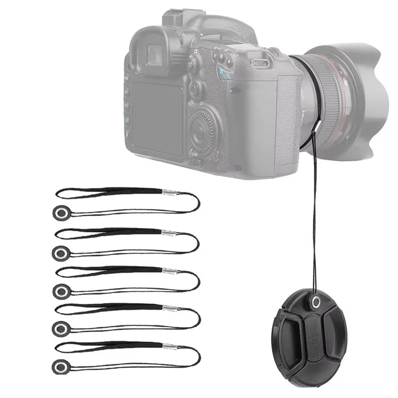5/10PCS Cover Cap Keeper Holder Rope Hanging Cord For DSLR SLR Camera, Anti-Lost Lens Cover Rope Storage Portable Camera Rope