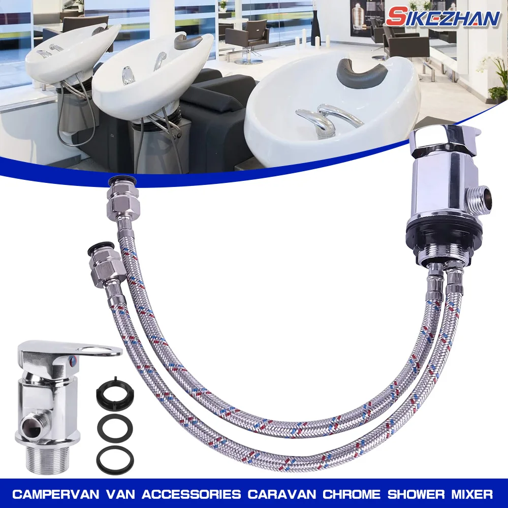 1SET Campervan Camper Van Accessories CARAVAN CHROME SHOWER MIXER WITH 12MM PUSH FIT TAILS Outlet 1/2