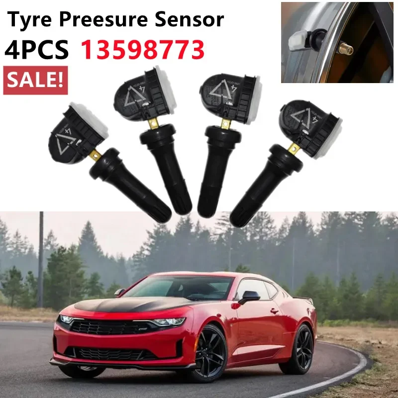 4PCS 433MHz TPMS Tyre Preesure Sensor 13598773 For Buick Enclave Regal Chevrolet Camaro Cruze Malibu Cadillac CT4 CT6 GMC Opel