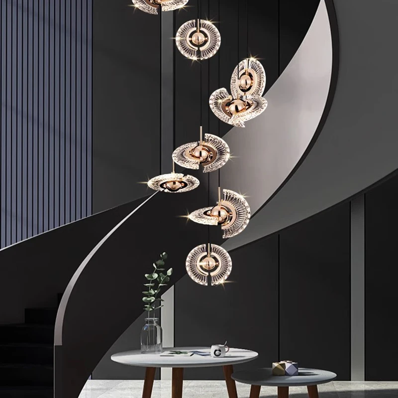 

Nordic Simple Led Pendant Light for Living Dining Room Coffee Tables Hotel Staircase Chandelier Home Decor Hanging Light Fixture