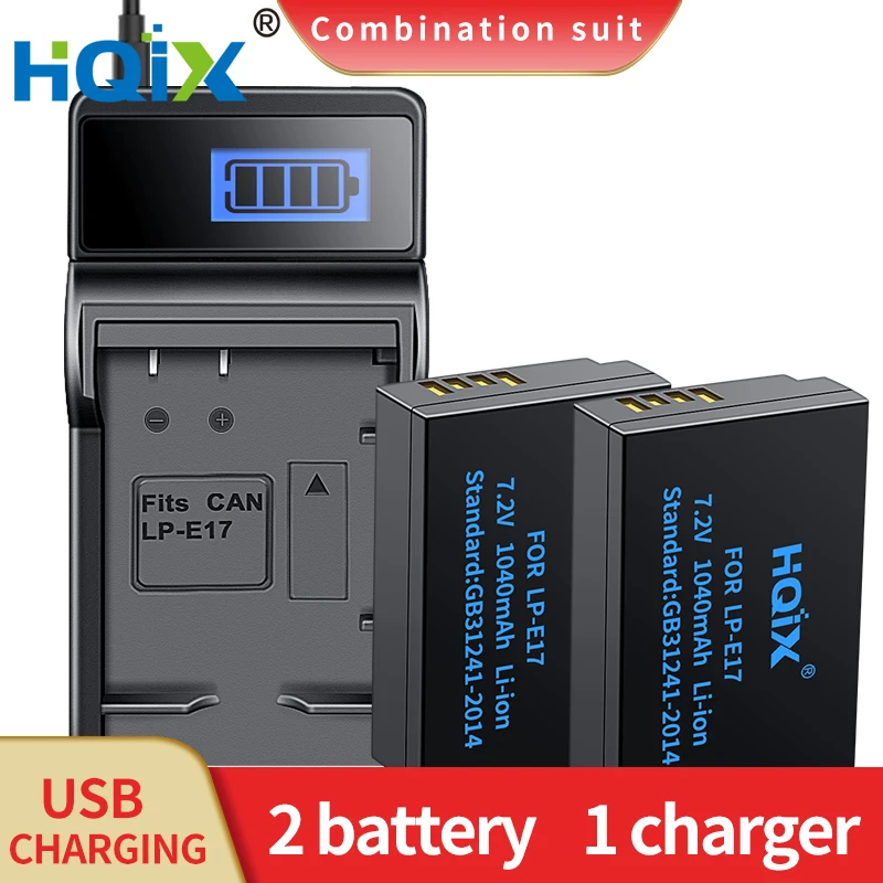 HQIX for Canon EOS Kiss X9i X8i 8000D X10i X10 X9 E0S Rebel T6i T8i SL2 SL3 M6 R8 Mark Ⅱ Camera LP-E17 Charger Battery