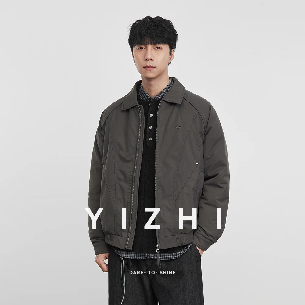 

Fashion Men's Down Jacket 2025 Winter New Lapel Retro Work Jacket Men's Loose Casual Trendy Coat Top