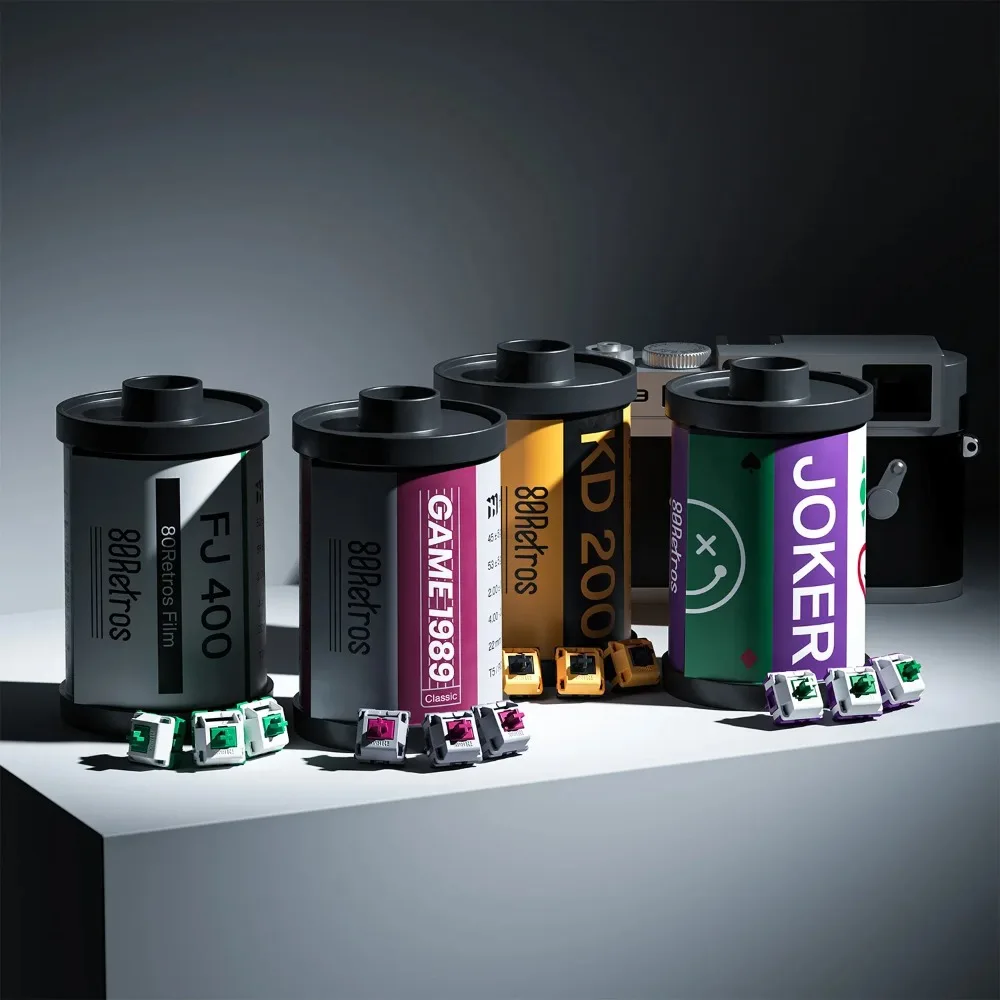 

80 Retros x HMX Film Switch Factory Lubed Механическая клавиатура с линейной осью Пользовательские аксессуары GAME 1989 / KD200 / FJ400 / Joker