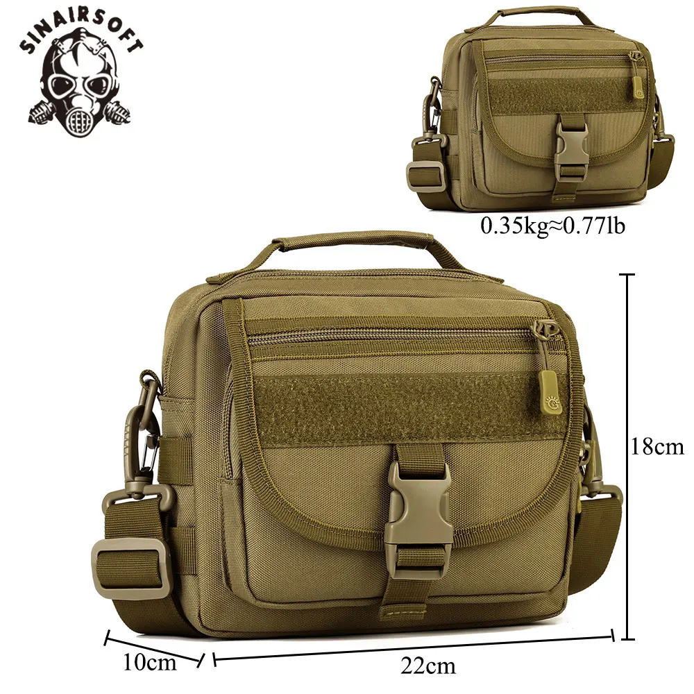 Sinairsoft ventilador tático ao ar livre durável náilon camuflagem ombro saco do mensageiro casual unisex bolsa de viagem adereço