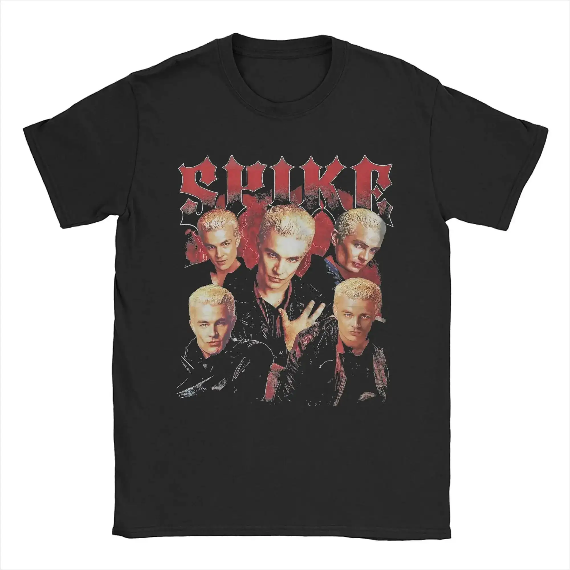 

Buffys The Vampires Slayers Spike T Shirts For Men Novelty T-Shirt Round Collar Tees Short Sleeve Tops Graphic