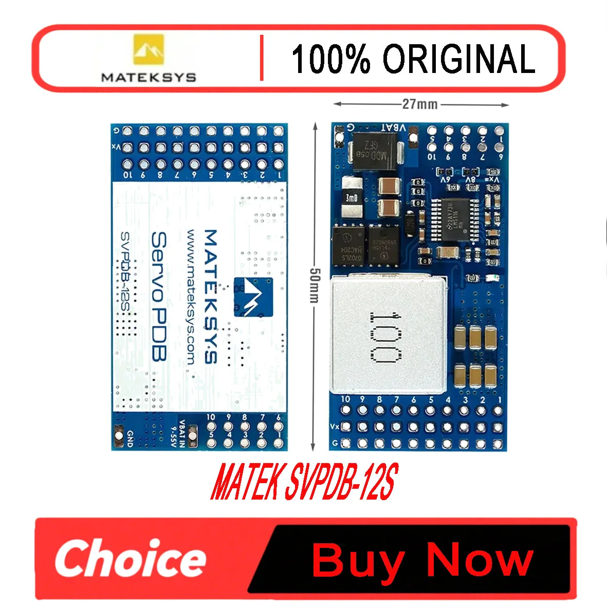 MATEK SVPDB-12S SERVO PDB with 12A BEC 9-55V TO 5/6/8V Power Distribution Board for RC Airplane Fixed-Wing Servo DIY Parts