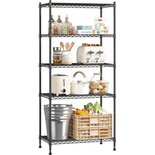 

Romorgniz 5-Tier Shel 1010LBS Storage Shelves Adjustable Wire Shelving Metal Shelving Unit Storage Rack or Kitchen Pantry Closet