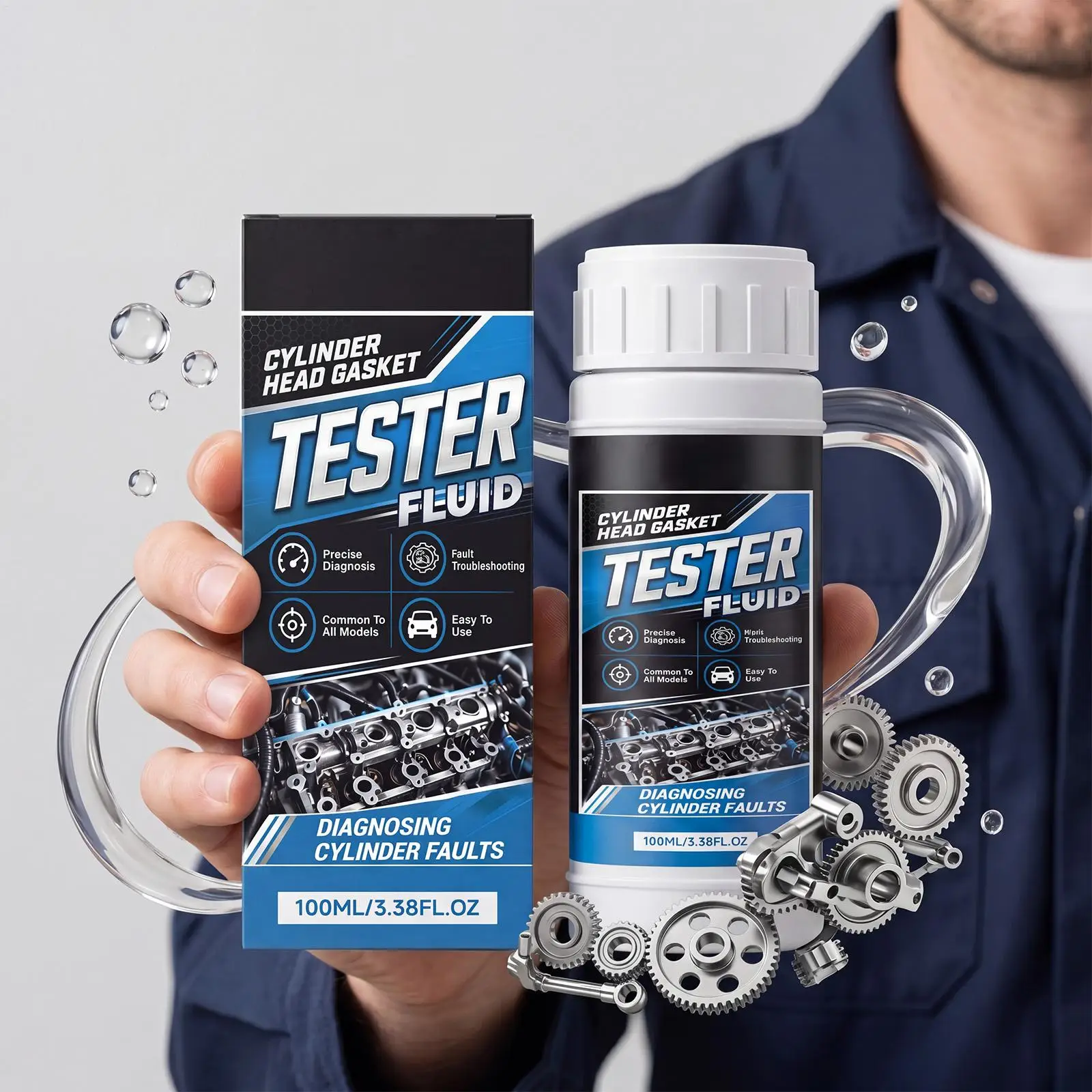 Picture 4: Cylinder Head Gasket Test Fluid Universal Nondestructive Fast 100ml Engine Leak Down Tester Solution For Cracked Head Blocks