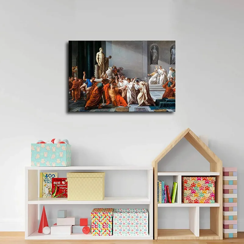 Assasination Murder of Julius Caesar Rome Canvas Oil Paintings Classical Rome Wall Art Posters and Prints Picture Room Decor