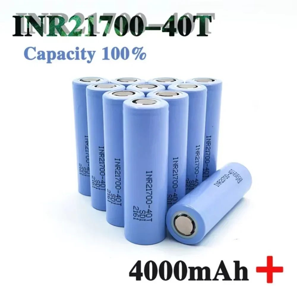 INR21700-40T Rechargeable Battery 3.6V 4000mAh 4.0Ah 30A Lithium-ion Battery for Flashlight,Vape,RC,Dryer Li-ion Cell