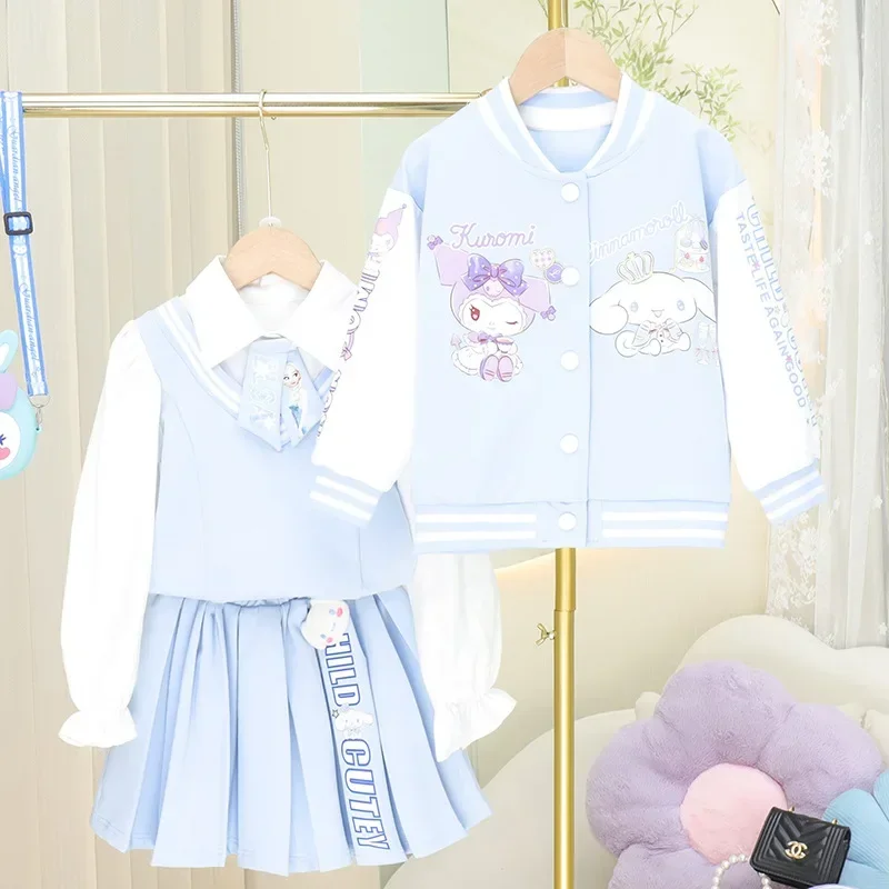 

Anime Sanrio Autumn Cotton Coat Shirt Set Cinnamoroll Girls Jk Uniform Spring Pleated Skirt Korean Fashion Kawaii Birthday Gifts