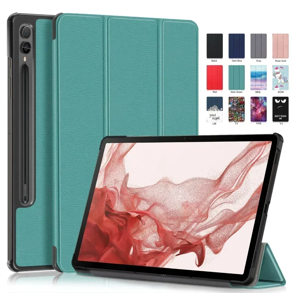 Nuevo para Samsung Tab S9 Fe Plus funda de 12,4 "funda inteligente magnética con soporte triple plegable para Coque Galaxy Tab S9 FE S9 Plus