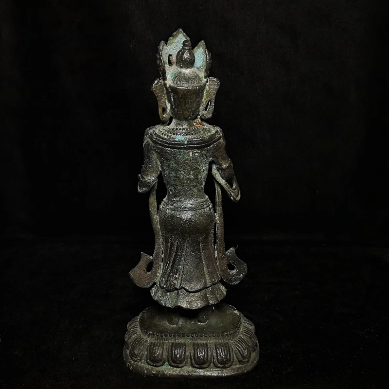 YIZHU CULTUER ART Size 25 × 11 cm Old Chinese Tibet Buddhism Temple Bronze Carved Amitayus Buddha Statue