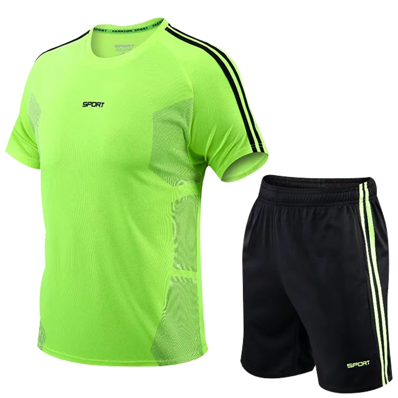 

Новый мужской спортивный костюм, одежда для фитнеса, футбольный тренировочный комплект, трикотаж для бега, мужской костюм, спортивная одежда для бега, спортивный костюм