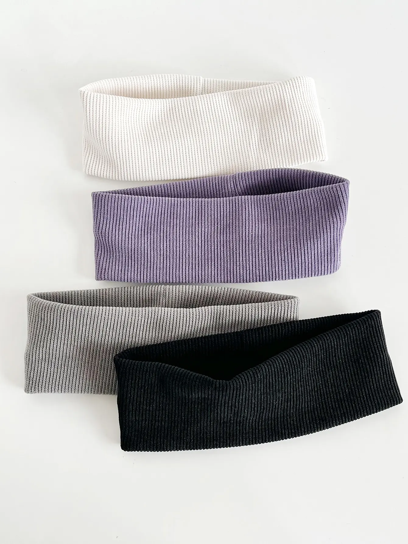 4Pcs Einfache Mode Frauen Einfarbig Elastische Haarbänder Nette Gesicht Waschen Make-up Haar Band Vintage Sport Laufen Yoga stirnbänder