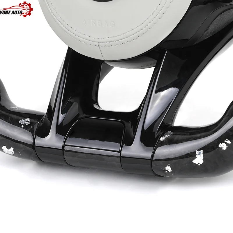 Nachrüst-Upgrade: Halb-Leder-Lenkrad aus geschmiedetem Carbon für W204 W205 W211 W213 W212 W222 EQA E550 AMG GT Modelle – Detail 3